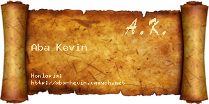 Aba Kevin névjegykártya